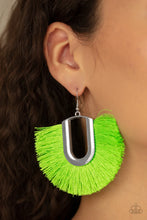 Load image into Gallery viewer, Green Tassel Earrings
