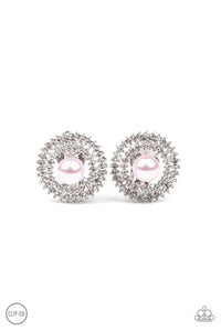 Broadway Breakout - Pink Clip-On Earrings