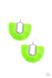 Green Tassel Earrings